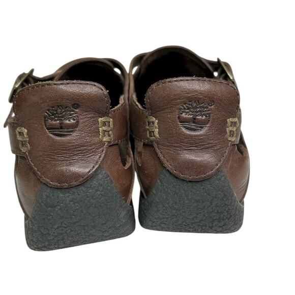 Timberland Smart Comfort System Brown Leather Flats MaryJane Shoes - Picture 6 of 9